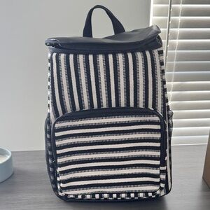 BEIS Black and White Striped Cooler Backpack